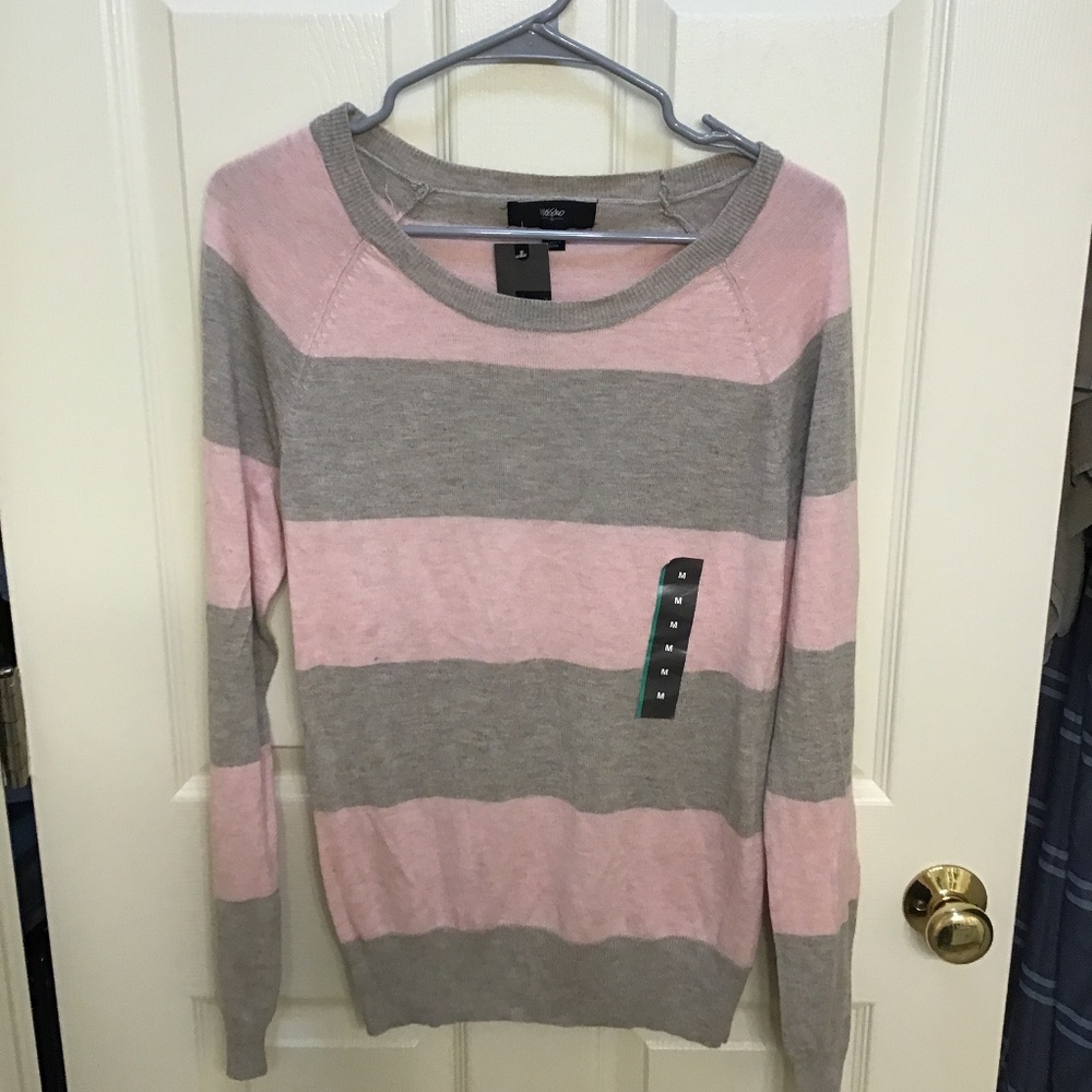 SZ MED Massimo, pink/oatmeal colored sweater. NWT